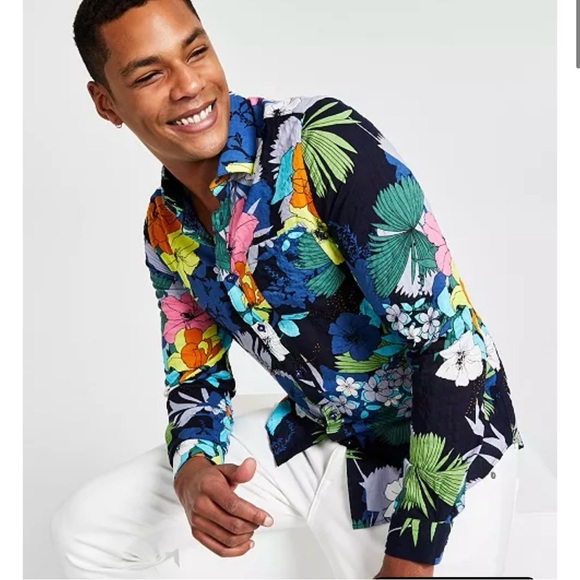 Paisley & Gray Samuel Floral Print Long Sleeve Button Front Shirt - Picture 3 of 11